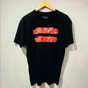 Black and Red Graphic T-Shirt